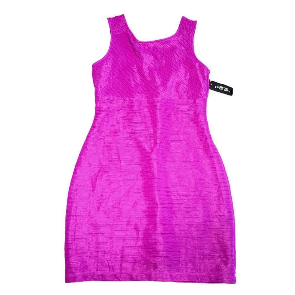 Forever 21 bodycon magenta purple mini dress zip back small new with tag